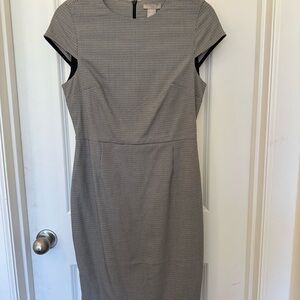 H&M Black and White Checkered Midi Dress